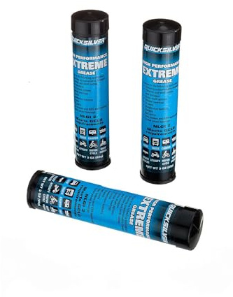 Quicksilver 8M0071837 High Performance Extreme Grease/Lubricant with PTFE, 3-Oz. Cartridges, Pack of 3