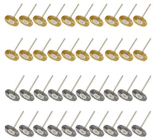 Cnmade Lot de 40 brosses de polissage métalliques 3 mm