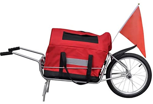 vidaXL Bicycle Cargo Trailer One-wheel with Storage Bag