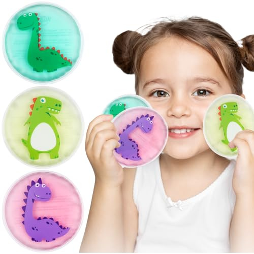 Hilph Kids Ice Packs for Boo Boos - FSA Eligible HSA, 3 Pack Gel Ice Packs for Toddlers & Children Injuries Reusable, Soft Small Hot & Cold Pack for Bumps, Bruises, Fever, Get Well Gifts