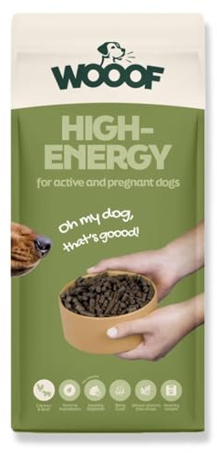 WOOOF High Energy 14kg kaltgepresstes Hundefutter | Energiereiches Trockenfutter mit Rindfleisch, hoher Energieanteil, Aktiv
