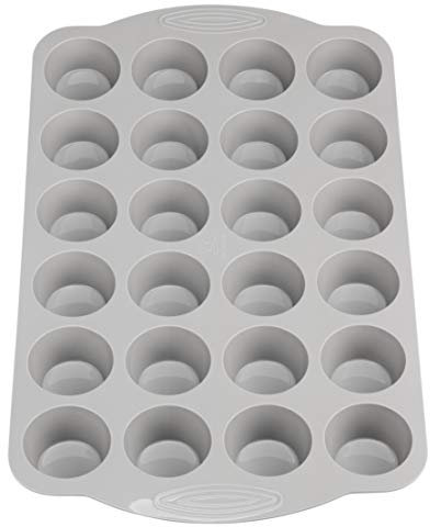 Backefix KOMFORT 24er Mini Muffinform Silikon für kleine Muffins je 5,5cm, 3cm hoch, antihaftende mini Muffins Backform Silikon, Mini Muffinblech 24er, Deutsche Standards, BPA frei, spülmaschinenfest