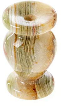 Danilovo Kerzenhalter aus natürlichem Onyx und orthodoxem Marmor, für dünne Kerzen bis zu 1/3 Zoll Durchmesser, 6,6 cm Höhe