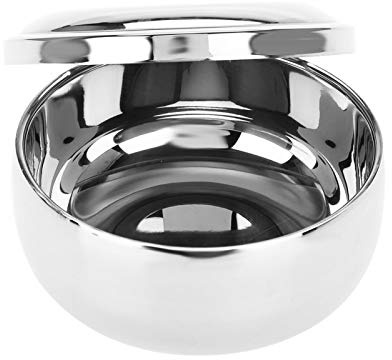 Herren Rasierset, Herren Rasierschale, Neues Edelstahl Metall Rasierseifenbecher Universal Men Edelstahl Bart Rasierseifenschale Rasierbecher Behälter mit einem Spiegel