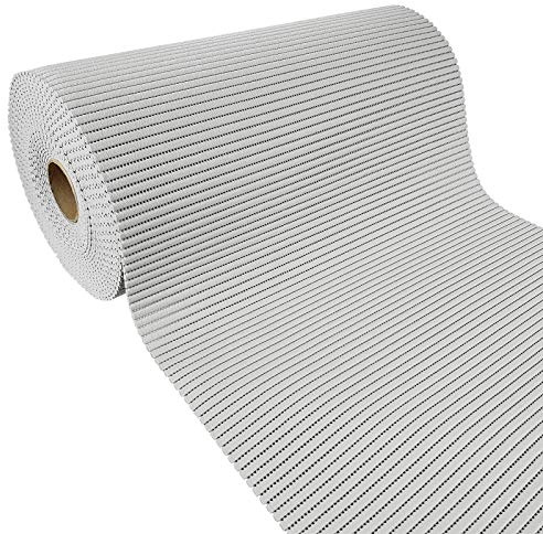 Weichschaummatte Bad 140x65 cm | Badematte aus weichem, atmungsaktivem PVC | Antirutschmatte Bad für Innen- und Außenbereiche | Badteppich Weichschaum mit sicherem Halt auch bei Nässe | Grau
