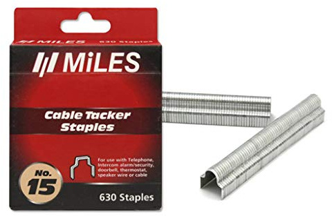 Miles Box mit 630 Kabelklammern, rund/flach, Nr. 15 5/32, Schwarz, Standard