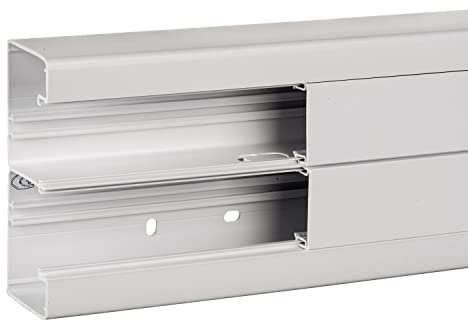 OptiLine 45 - Canalón de PVC (2 compartimentos, 140 x 55 mm), color blanco polar
