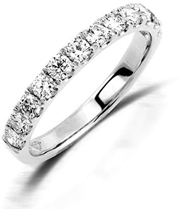 Stella-Jewellery 750er Weißgold Diamant Memory Ring mit Brillanten 0,42 ct. Memoire Eternity 18K Gr. 54
