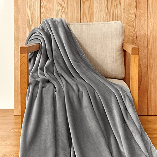 Lospitch Kuscheldecke Flauschige Flanell-Fleecedecke TV-Decken Sofadecke Wohnzimmerdecke Mikrofaser-Couchdecke Samtdecke Pflegeleicht 220x240 cm Anthrazit