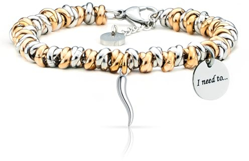 SAGA GIOIELLI® BRACCIALE DONNA I NEED TO .COLLECTIONS PROTEZIONE, FORTUNA, BUONI AUSPIC (CORNO)