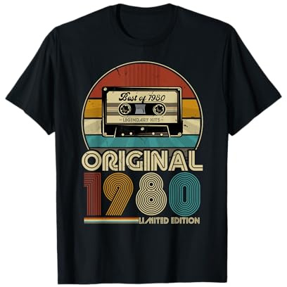 1980 Vintage Anniversaire rétro édition limitée Homme Femme Cadeau T-Shirt