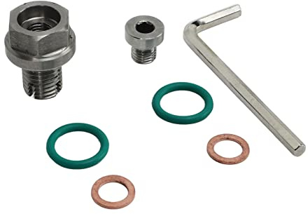 Öl Abfluss Stecker, übergroße Huckepack-Abfluss Stecker Edelstahl-selbst Klebende Ölwanne-Gewinde-Reparatur-Kits mit Hex-Schraubens Chl üssel O-Ring-Dichtung (M14.1-1.5x15mm)