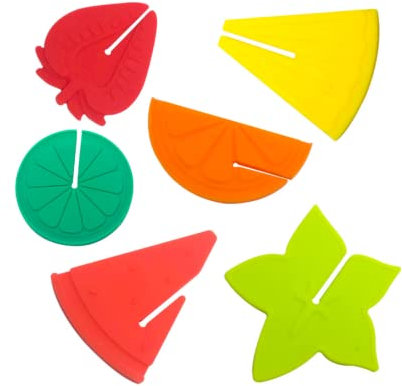 ZHONGLEFA 6 PCS Fruit Drink Markers Silicone Glass Markers Wine Glass Marker Silicone Tag Drink Marker Party for Bar Party Family Dinner Table Decorations