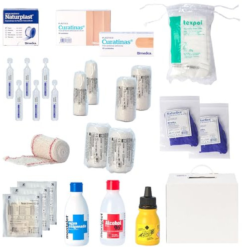 FERRETELIX® Kit de Reposición para Botiquín de Primeros Auxilios – Productos Homologados CE – Fabricado en España – Fecha de Fabricación 2025