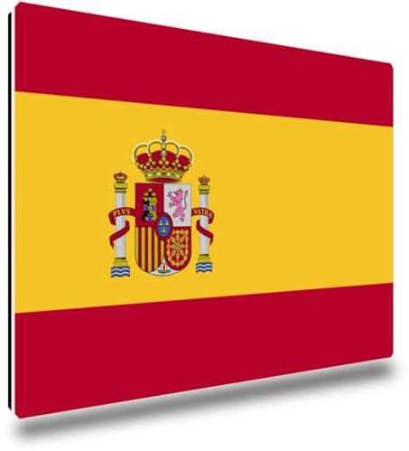 TRIOSK Kühlschrankmagnete Länderflaggen Magnet Flagge Spanien Länder Reise Souvenir Geschenk für Reiselustige Frauen Männer Weltenbummler Kühlschrank stark eckig groß 85x55 mm