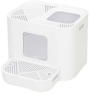 Katzenklo High-End-vollständig geschlossenes extra großes Katzenstreukasten, Geruch und spritzwassergeschütztes Katzenstreukasten for große und mittlere Kätzchen Katzentoilette