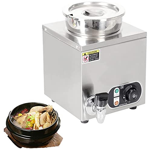 Bagnomaria Elettrico, Scaldavivande Elettrico Commerciale, Pentola da Appoggio in Acciaio Inossidabile da 4 Litri, Scaldavivande Professionale per La Conservazione del Calore, per Cucine Domestiche,