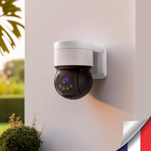 Active Media Concept Caméra pilotable IP WiFi UHD 4K Waterproof Zoom 5X Infrarouge Detection Humaine accès à Distance Via Smartphone 128Go Inclus