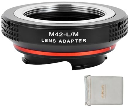 PHOLSY Konverter M42 auf Leica M Kamera Objektivadapter Kompatibel mit M42 42mm Schraubmontage Objektivs auf Leica M Mount Kameragehäuse mit 6-Bit Coding