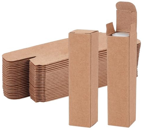 BENECREAT 50 Packung Kraftpapier-Lippenstiftetui, Peru Rechteckige Verpackungsbox Für Ätherische Öle Für Lippenstiftflaschenverpackung, Geschenk-Make-Up-Röhrenaufbewahrung, 8.6x2x2 cm