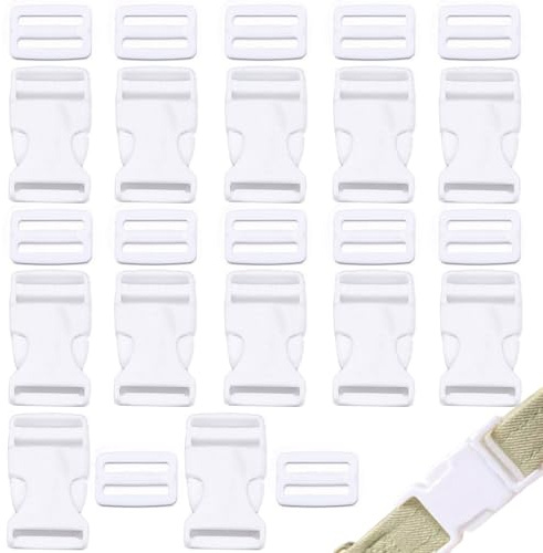 Lowats Plastica 12 Pezzi Chiusura Rondella Fibbia Zaino Plastica Resistente Fibbie di Sgancio Regolabile