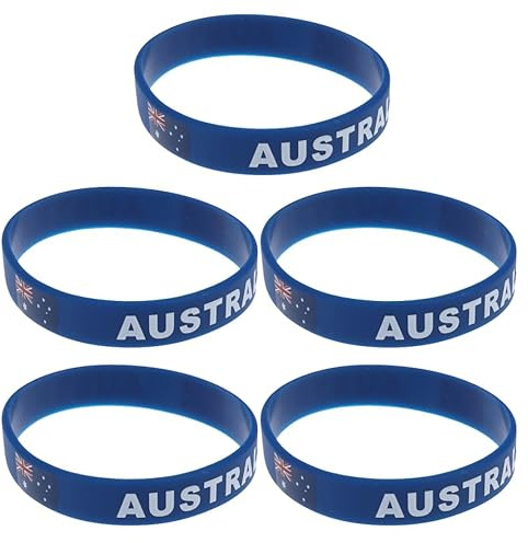 Sosoport 5St Australien-Armband Armreif souvenir Dekoratives Armband mit Landesflagge Armbänder aus Silikon silikon Sport Drucken Ohrringe Zubehör für Fans Mann