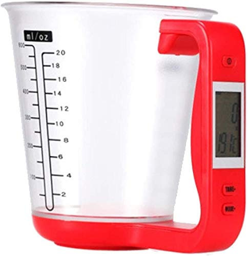 Misurini digitali, misurino elettronico Bilancia da Cucina Strumento Digitale per Bilancia con Display LCD (Colore : Rosso) (Rosso)