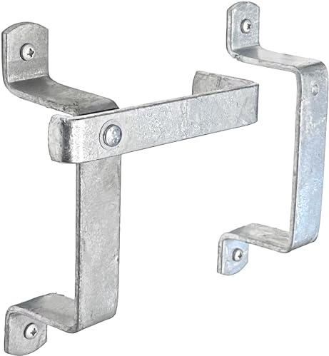 IRONTITE® Fence Slip Rail Brackets Galvanised, Horse Fence Slide Brackets, for Use with Wooden Post and Rail Fences, Heavy Duty with Fixings Included.