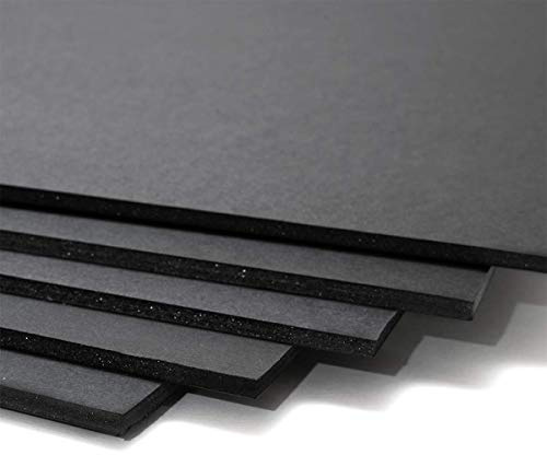 Materia Prima Schaumstoffkarton für Modelle, Schilder und Halterungen. Brett für Basteln. Mehrzweckplatte, leicht zu schneiden. A3 und A4, verschiedene Dicken und Farben. (Schwarz, 5 mm - A3-2 Stück)