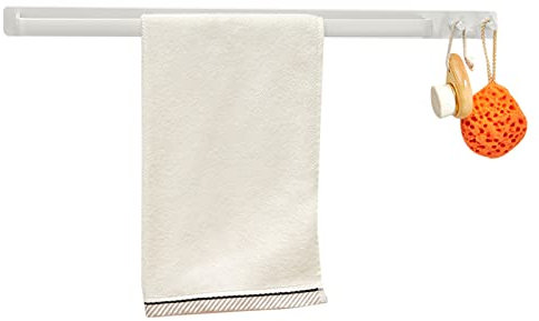 Generisch Handtuchstange Handtuchhalter ohne Bohren, weißer Handtuchhalter, Handtuchhalter mit Selbstklebendem Wandhaken für Küche, Badezimmer, 40 cm (40 cm)