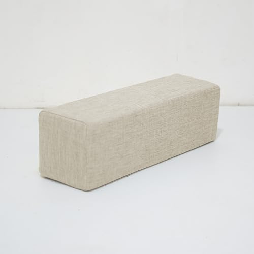 Cojín de apoyo para reposabrazos de sofá, almohada rectangular para relleno de espacio de cama, almohada con funda extraíble lavable, cojines de cierre (50 x 20 x 10 cm, beige)