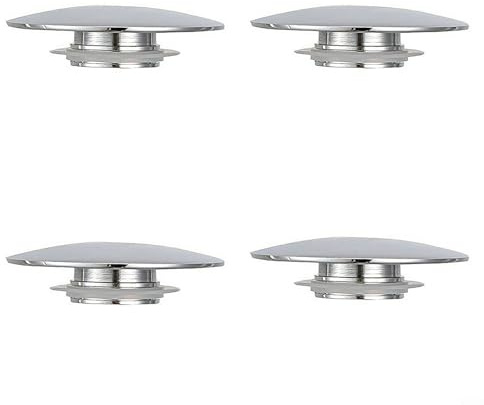 HOHOVYVY Stöpsel Waschbecken,Pop Up Ablaufventil,66 mm Silber Chrom Waschbecken Ablaufgarnitur Waschbeckenstöpsel Click Clack Druckknopf(4PCS)