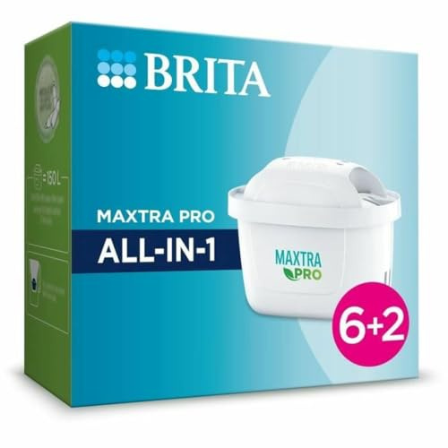 Cartouche BRITA - Maxtra Pro All-In-1 - Pack 6+2 - Jusqu'a 1200L d'eau filtrée