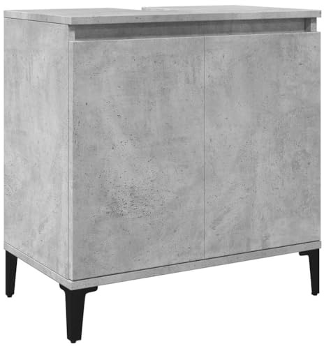 vidaXL Waschbeckenunterschrank Betongrau 58x33x60 cm Holzwerkstoff
