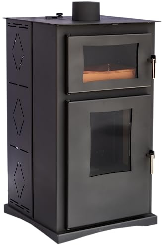 MAESTRO FERRETERO - Estufa de Pellets con Horno Modelo VITTA NATURE 8 kW - Ecodesign 2022 Gris Antracita
