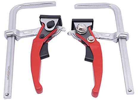 Hebelzwinge,Zwinge,Tischzwing,Schnellspanner mit 160mm Kapazität und 60mm Kehlentiefe,2 Stück Schnellspanner Handwerkzeug zum Schleifen, Schneiden