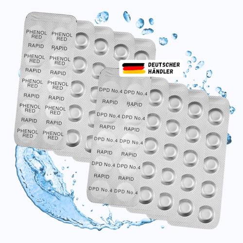 50x pH-Wert (Phenol Red) I 50x DPD No°4 (Aktivsauerstoff Rapid) Test-Tabletten für Schütteltester