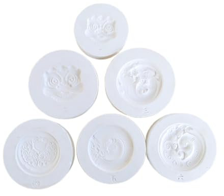 Dickly Stampi per piastre in ceramica Stampi in gesso Stampi per ceramica Stampi per formatura di ceramica per il 2025 Capodanno, 6 Pezzi