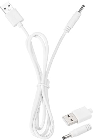 QUARKZMAN 2pz Cavo Alimentazione USB a DC 3A 5V, 3.5mm x 1.35mm Spina Ricarica Connettore Adattatore per Ventola Fotocamera Telefono Tablet (1m, Bianco)