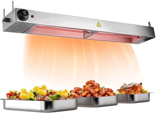 Lampada Riscaldante per Alimenti, Sospeso Lampade Scaldavivande Cucina | Acciaio inox Lampade Riscaldanti Commerciale per Buffet, Cucine e Hotel, Temperatura Regolabile 30-85°C