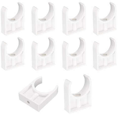 sourcing map Lot de 10 colliers de serrage en PVC pour tuyau d'eau - 40 mm ID - Boucles de tuyau d'eau en forme de U - Support de tuyau pour tuyau d'eau de 3 cm, plateaux TV, supports de tuyau, tubes