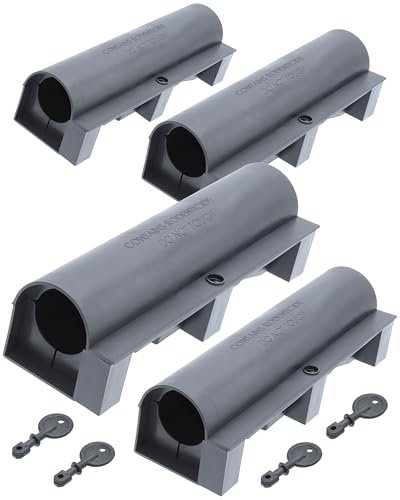 Agrarflora Köderstation Tunnelbox Spar Set - Rattenfalle für den Außenbereich - Köderbox für Ratten und Mäuse im Vorteilspack - sichere und fachgerechte Ausbringung von Nagerköder - 4 Stück