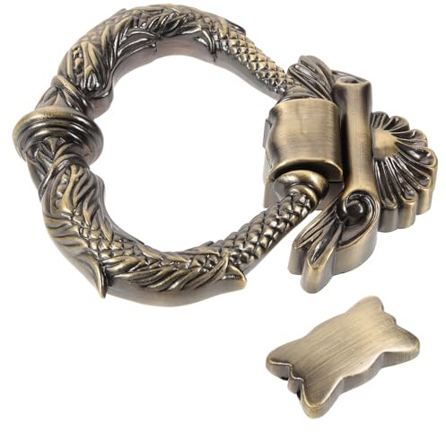 HOUDERCO Aldaba Retro De Aleación De Zinc Para Puerta Principal Llamador De Puerta Metálico Vintage Decoración De Estilo Europeo Llamador Resistente Para Hogar Uso Prolongado