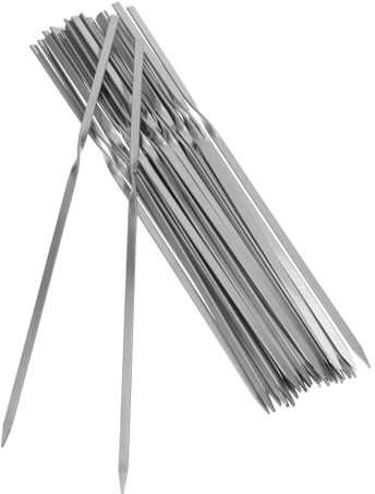 ibasenice 1 Juego señal de barbacoa inoxidable brocheta accesorios de parrilla acero palos palitos de barbacoa Resgeding palitos de kebab Utensilios de cocina aguja de barbacoa Plata