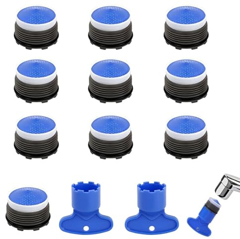 JRYXDS 10 Pezzi Aeratore Rubinetto M18.5 Filtri Rubinetto Con 2 Chiave Aeratore Rubinetto,Rompigetto Rubinetto Cucina Plastica,M18.5 Filtri Rubinetti Lavandino Per Bagno, Cucina