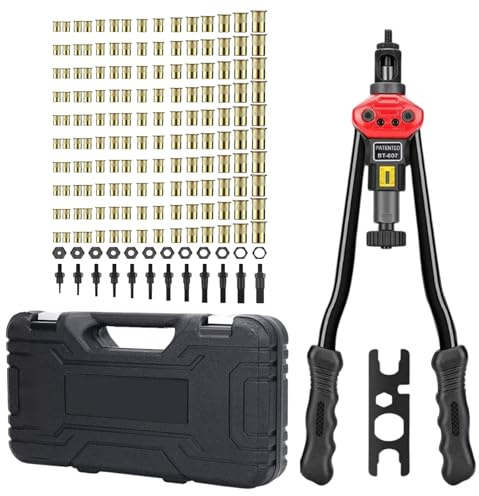Juego de Herramientas para Remaches Roscados - Juego De Remachadora Manual Para Insertos Roscados,Surtido 10 Métrico De Insertos Para Construcción Fabricación Reparación Automotriz Maquinaria