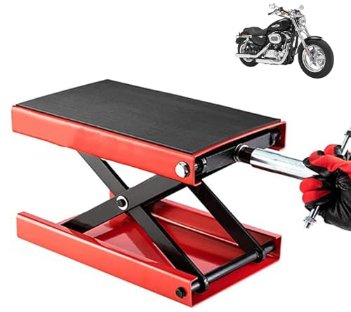 Sollevatore a forbice per moto, altezza regolabile fino a 500 kg, parte superiore antiscivolo in gomma per un sollevamento sicuro, ideale per la manutenzione di moto, ATV e Dirt Bikes