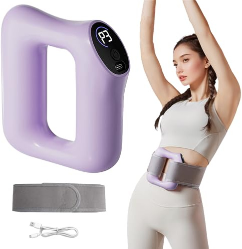 Bauchmassagegerät, Massageroller Mit Vibration zur Faszien-Straffung, Fettverbrennung Faszienring, Multifunktionaler Ganzkörper Faszienring, Faszienmassagegerät Mit Wärmefunktion (Lila)