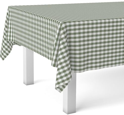ECOMMERC3 | Tovaglia in tela cerata rettangolare dimensioni 200 x 140 cm - stile, durata e facile pulizia per il tuo tavolo - Tovaglia in tela cerata antimacchia e impermeabile - Vichy Verde