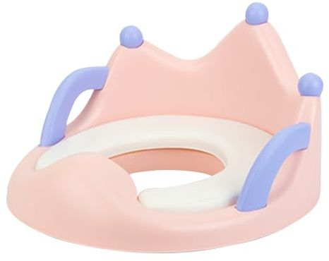 Siège de toilette pour enfants – Siège de toilette confortable antidérapant avec poignées, apprentissage de la propreté avec dossier, étanche et portable pour garçons et filles
